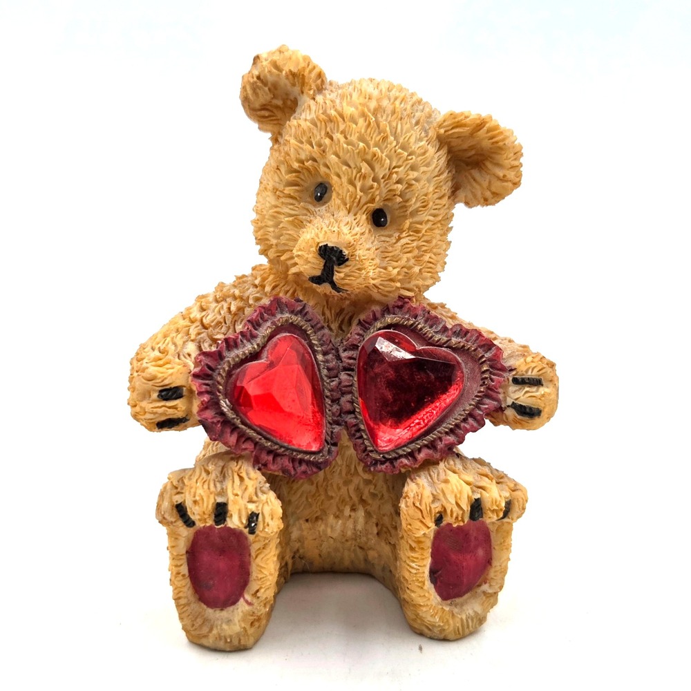 Honey Brown Bear‎ with Two Red Hearts LOVE